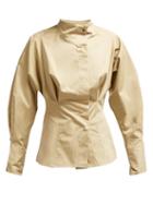 Matchesfashion.com Isabel Marant Toile - Omeo Cotton Poplin Blouse - Womens - Beige