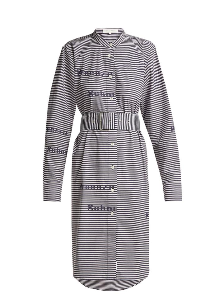 Pswl Striped Cotton Shirtdress