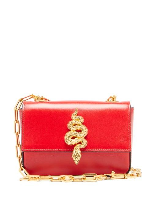 Matchesfashion.com Valentino Garavani - Maison Snake Leather Shoulder Bag - Womens - Red