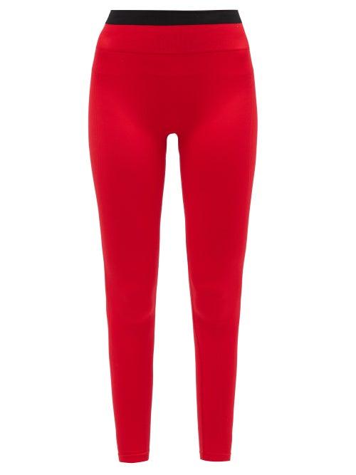 Matchesfashion.com Reebok X Victoria Beckham - Logo-jacquard Stretch-jersey Leggings - Womens - Red