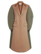 Alexander Mcqueen - Velvet-collar Bomber-sleeve Twill Coat - Womens - Camel