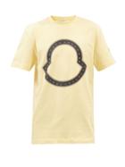 Moncler - Studded Logo-print Cotton-jersey T-shirt - Mens - Yellow