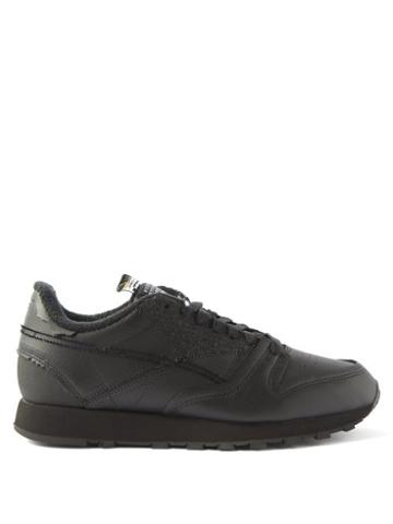 Reebok X Margiela - Cl Memory Of Shoes Deconstructed Leather Trainers - Womens - Black