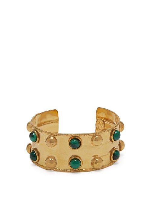 Matchesfashion.com Sylvia Toledano - Stone Massai Ii Malachite Embellished Cuff - Womens - Green