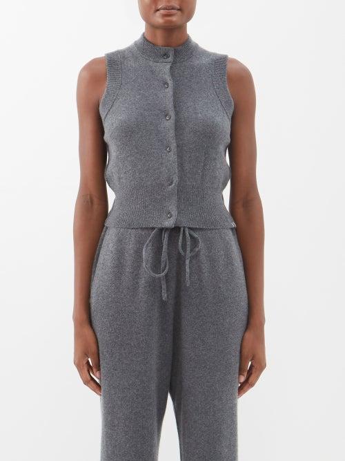 Extreme Cashmere - No.193 Corset Stretch-cashmere Blend Cardigan - Womens - Dark Grey
