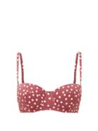 Matchesfashion.com Dolce & Gabbana - Polka-dot Padded Bikini Top - Womens - Burgundy Print