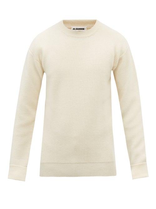 Mens Rtw Jil Sander - Crew-neck Wool Sweater - Mens - Cream