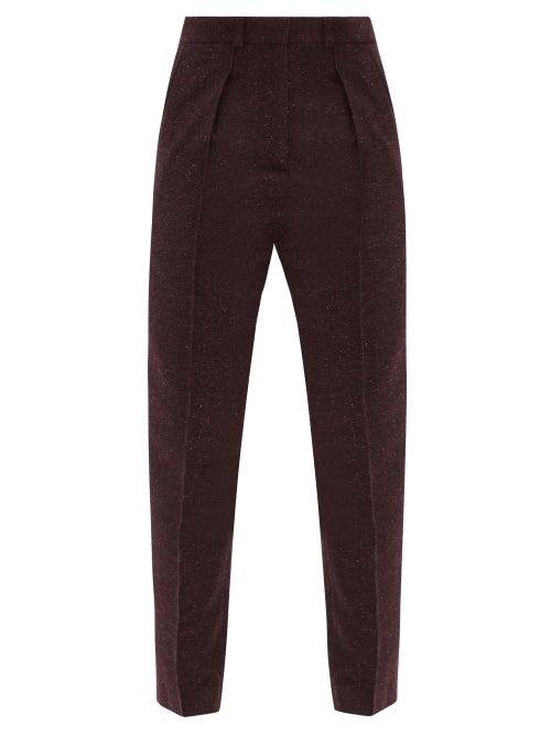 A.p.c. - Sandra Flecked-twill Straight-leg Trousers - Womens - Burgundy