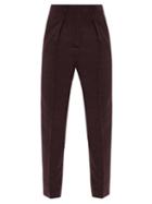 A.p.c. - Sandra Flecked-twill Straight-leg Trousers - Womens - Burgundy