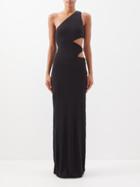 Staud - Letta One-shoulder Cutout Jersey Maxi Dress - Womens - Black