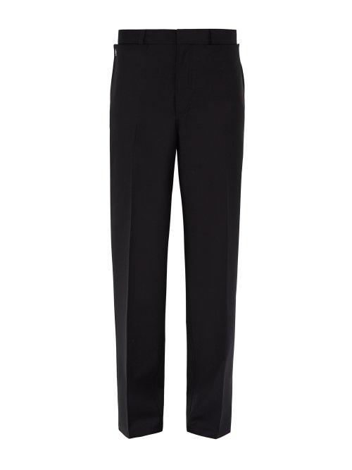 Matchesfashion.com Burberry - Press Stud Pocket Wool And Mohair Blend Trousers - Mens - Black