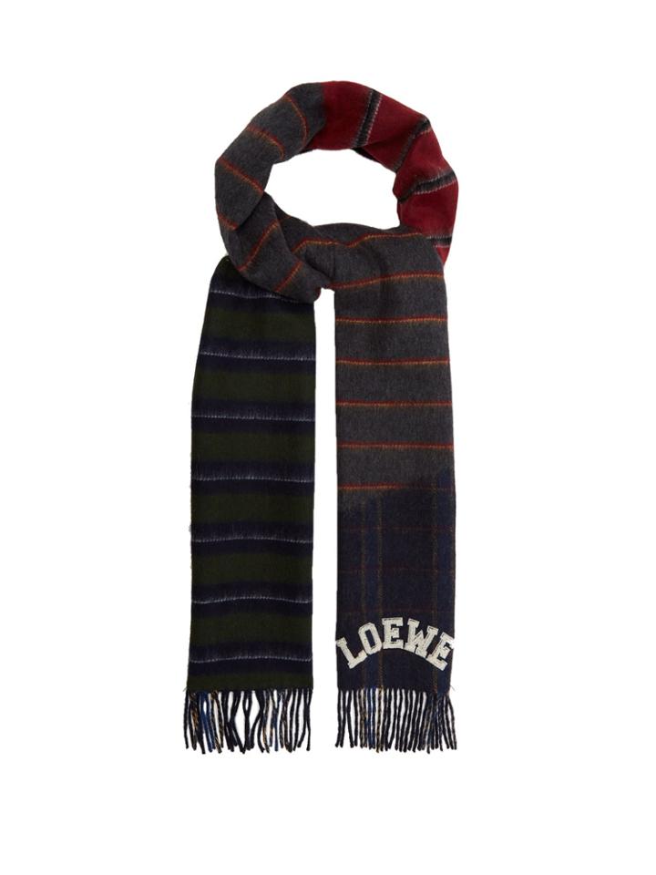 Loewe Varsity Striped Wool-blend Scarf