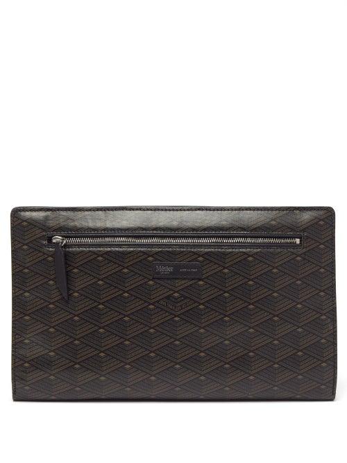 Matchesfashion.com Mtier - From Dusk Till Dawn Coated-canvas Pouch - Mens - Black Multi