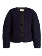 Matchesfashion.com Pswl - Contrast Panel Fleece Jacket - Womens - Black Blue