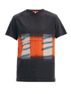 Matchesfashion.com Eckhaus Latta - Lapped-seam Printed Cotton T-shirt - Mens - Navy Multi