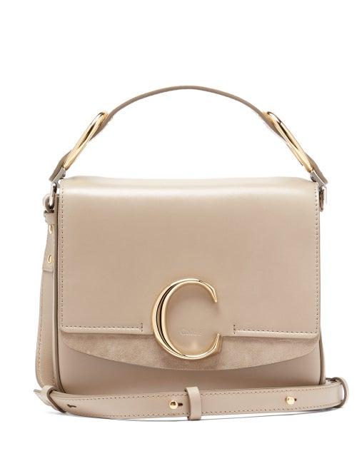 Matchesfashion.com Chlo - The C Small Leather Shoulder Bag - Womens - Grey