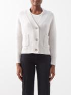 Allude - V-neck Wool-blend Cardigan - Womens - Ivory
