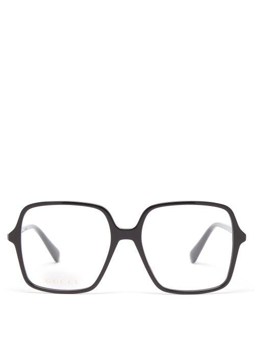 Gucci - Oversized Square Acetate Glasses - Womens - Black