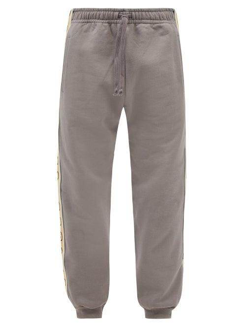 Gucci - Gg-logo Cotton-jersey Track Pants - Mens - Grey