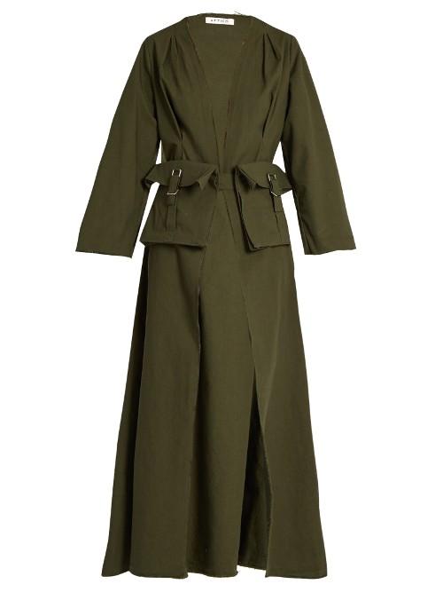 Attico Joanna Raw-edged Cotton Dress