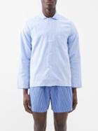 Tekla - Patch-pocket Organic-cotton Pyjama Shirt - Mens - Blue