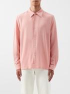 Sfr - Rampoua Pleated-back Crepe Shirt - Mens - Pink