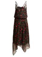Dodo Bar Or Valentina Embellished Floral-print Chiffon Dress