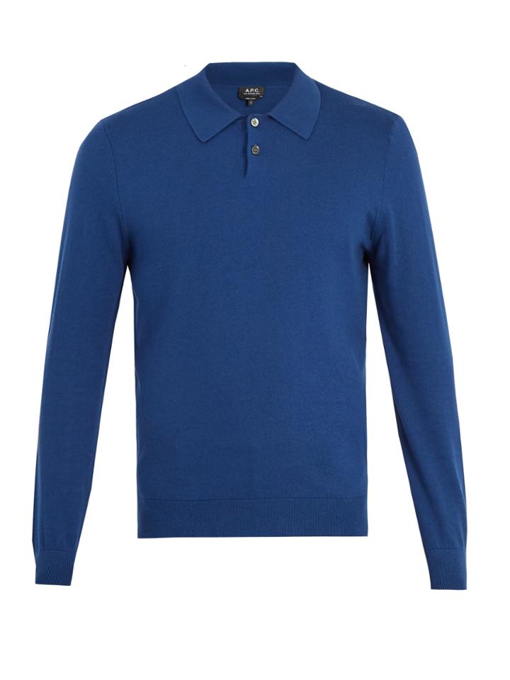 A.p.c. Michel Cotton-blend Polo Sweater