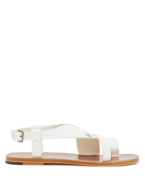 Matchesfashion.com Bottega Veneta - Leather Slingback Sandals - Womens - White