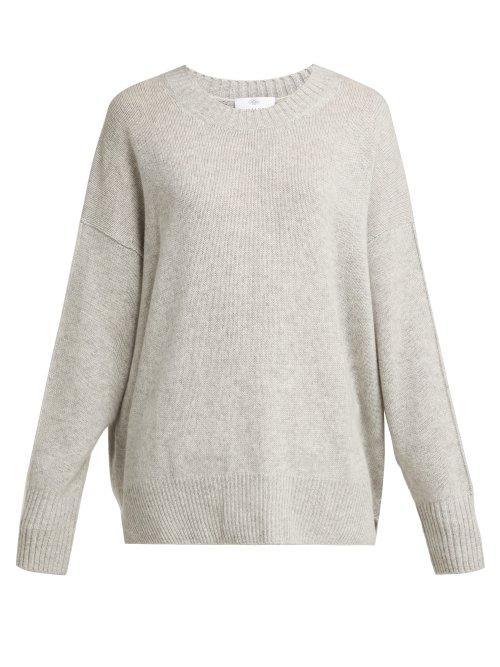 Matchesfashion.com Allude - Round Neck Cashmere Sweater - Womens - Light Grey