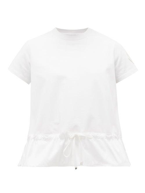 Matchesfashion.com Moncler - Logo-patch Soft-shell Peplum T-shirt - Womens - White