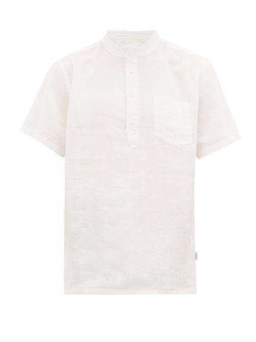 Matchesfashion.com Onia - Anthony Linen Henley Shirt - Mens - Ivory