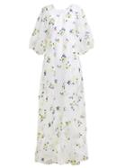 Matchesfashion.com Cecilie Bahnsen - Maggie Floral Embroidered Organza Dress - Womens - White Multi