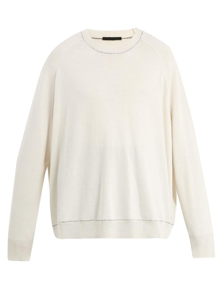 Haider Ackermann Contrast-stitch Oversized Wool-blend Sweater