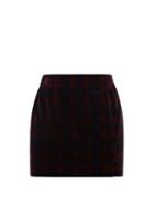 Matchesfashion.com Bella Freud - Tartan Cotton-velvet Mini Suit Skirt - Womens - Burgundy