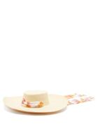 Matchesfashion.com Sensi Studio - Cordovez Satin Tie Straw Hat - Womens - White
