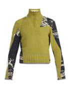 Matchesfashion.com Gmbh - Arthur One Of A Kind Panelled Wool Sweater - Mens - Green