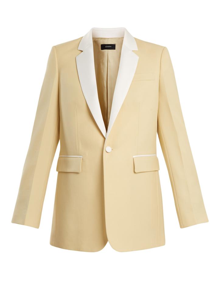 Joseph Jan Single-breasted Contrast-trim Wool Blazer