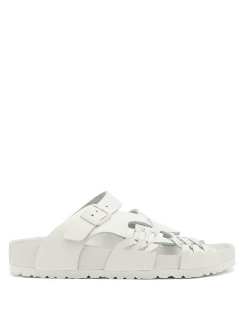 Matchesfashion.com Birkenstock X Csm - Tallahassee Woven Leather Slides - Womens - White