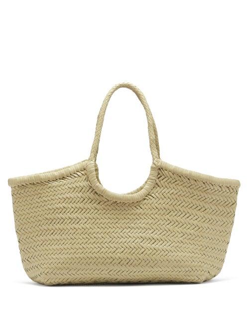 Matchesfashion.com Dragon Diffusion - Nantucket Woven-leather Basket Bag - Womens - Cream