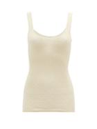 Matchesfashion.com Escvdo - Fabian Zigzag-knitted Cotton-blend Top - Womens - Ivory