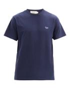 Matchesfashion.com Maison Kitsun - Fox-appliqu Cotton T-shirt - Mens - Navy
