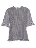 J.w.anderson Gingham Ruffled Cotton Top