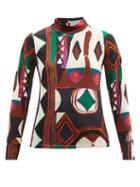 Colville - Polo Abstract-print Jersey Top - Womens - Multi