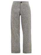 Matchesfashion.com Asceno - Antibes High-rise Linen Trousers - Womens - Grey