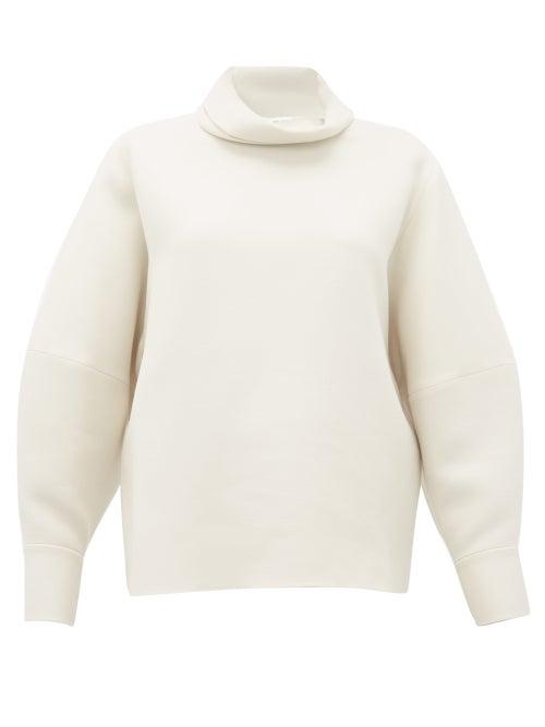 Matchesfashion.com The Row - Makie High Neck Wool Blend Top - Womens - Ivory