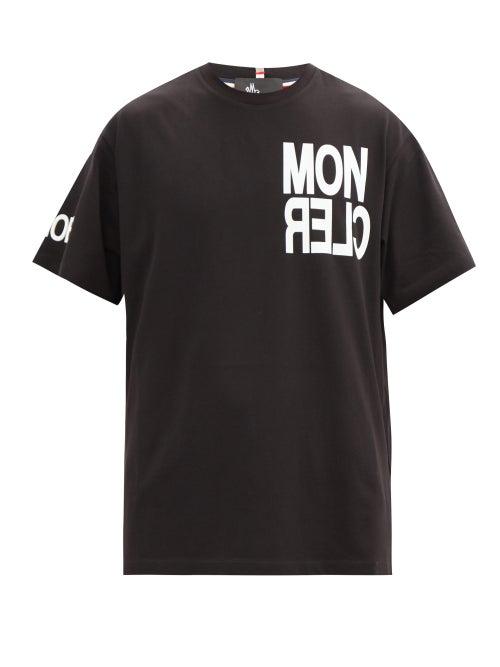 Matchesfashion.com Moncler Grenoble - Logo-print Cotton T-shirt - Mens - Black
