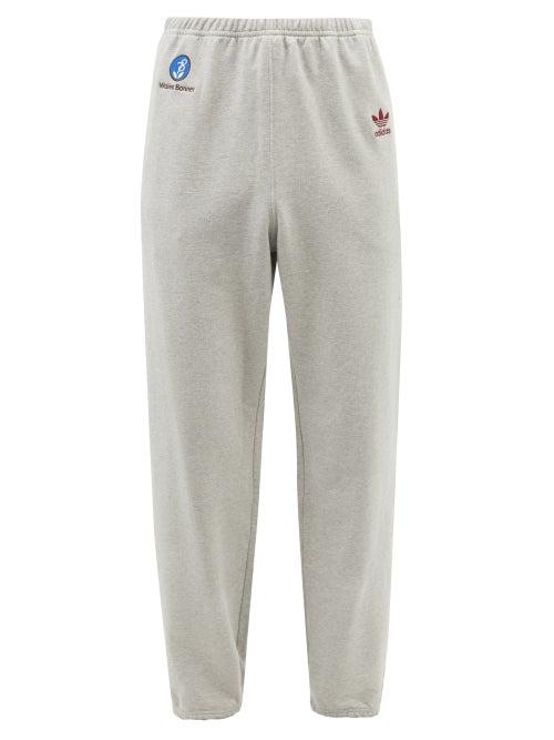 Adidas X Wales Bonner - Fleeceback-jersey Relaxed-leg Track Pants - Mens - Grey
