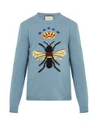 Gucci Bee And Crown-intarsia Wool Sweater