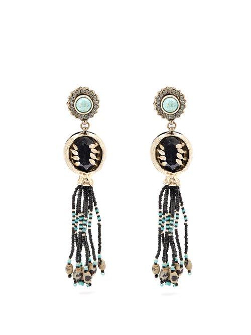 Matchesfashion.com Etro - Bead Embellished Tassel Drop Earrings - Womens - Multi